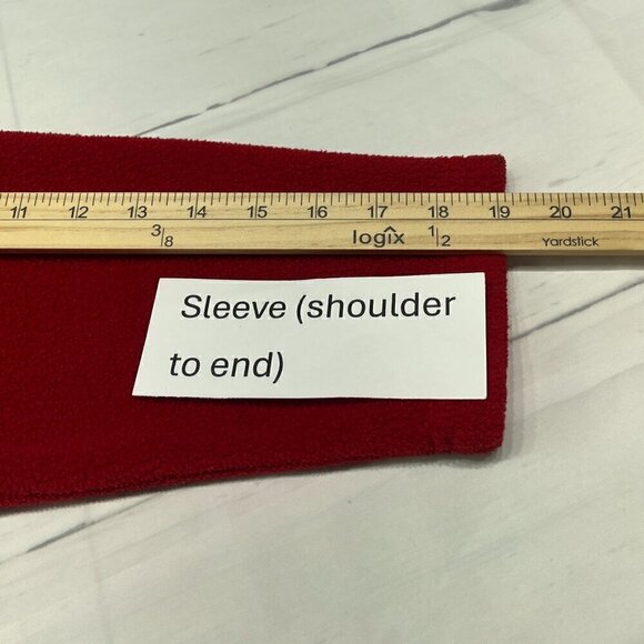 Talbots Cherry Red Malden Mills Fleece Petite Shirt/Jacket/Shacket , Sz: SP - Picture 10 of 11